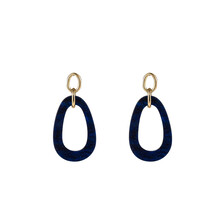 Open Round Dangle Blue Oorbellen E55019-5