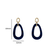 Open Round Dangle Blue Oorbellen E55019-5 Open Round Dangle Blue Oorbellen E55019-5