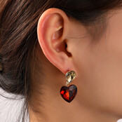 Heart Stone Dangle Brown Oorbellen E55139-3 Heart Stone Dangle Brown Oorbellen E55139-3