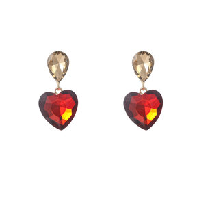 Heart Stone Dangle Brown Oorbellen E55139-3