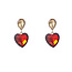 Day & Eve by Go Dutch Label Heart Stone Dangle Brown Oorbellen E55139-3