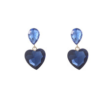Heart Stone Dangle Blue Oorbellen E55139-2