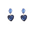 Day & Eve by Go Dutch Label Heart Stone Dangle Blue Oorbellen E55139-2