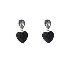 Heart Stone Dangle Black Oorbellen E55139-1