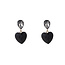 Day & Eve by Go Dutch Label Heart Stone Dangle Black Oorbellen E55139-1