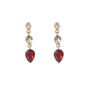 3 Stone Dangle Brown Oorbellen E55137-3