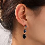 3 Stone Dangle Black Oorbellen E55137-1 3 Stone Dangle Black Oorbellen E55137-1