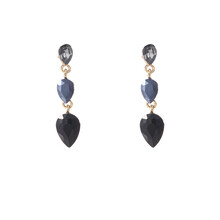 3 Stone Dangle Black Oorbellen E55137-1