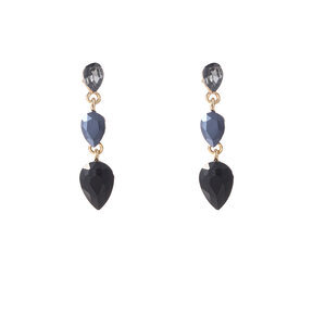 3 Stone Dangle Black Oorbellen E55137-1