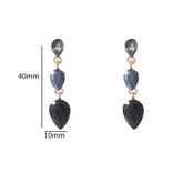3 Stone Dangle Black Oorbellen E55137-1 3 Stone Dangle Black Oorbellen E55137-1