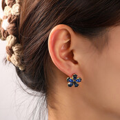 Stone Flower Stud Blue Oorbellen E55130-2 Stone Flower Stud Blue Oorbellen E55130-2