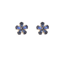 Stone Flower Stud Blue Oorbellen E55130-2