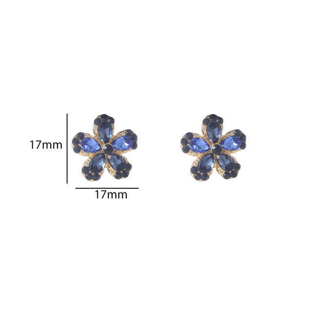 Stone Flower Stud Blue Oorbellen E55130-2 Stone Flower Stud Blue Oorbellen E55130-2