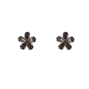 Stone Flower Stud Black Oorbellen E55130-1