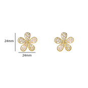 Sparkle Flower Goldplated Oorbellen E55127-2 Sparkle Flower Goldplated Oorbellen E55127-2