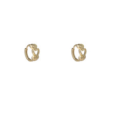 Heart Hoop Goldplated Oorbellen E55121-2