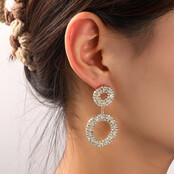 Double O Dangle Goldplated Oorbellen E55120-2 Double O Dangle Goldplated Oorbellen E55120-2