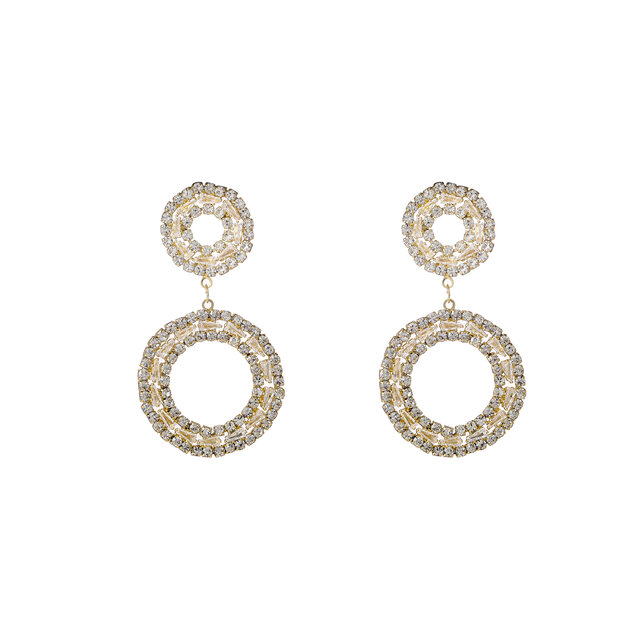 Double O Dangle Goldplated Oorbellen E55120-2 Double O Dangle Goldplated Oorbellen E55120-2