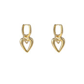 Heart in Heart Dangle Goldplated Oorbellen E55114-2 Heart in Heart Dangle Goldplated Oorbellen E55114-2