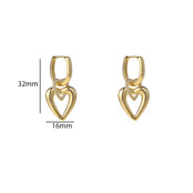 Heart in Heart Dangle Goldplated Oorbellen E55114-2 Heart in Heart Dangle Goldplated Oorbellen E55114-2