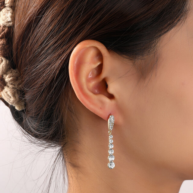 Long Stone Dangle Goldplated Oorbellen E55105-2 Long Stone Dangle Goldplated Oorbellen E55105-2