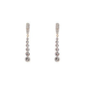 Long Stone Dangle Goldplated Oorbellen E55105-2