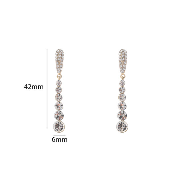 Long Stone Dangle Goldplated Oorbellen E55105-2 Long Stone Dangle Goldplated Oorbellen E55105-2