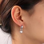 Classic Creole Stone Silverplated Oorbellen E55101-1 Classic Creole Stone Silverplated Oorbellen E55101-1