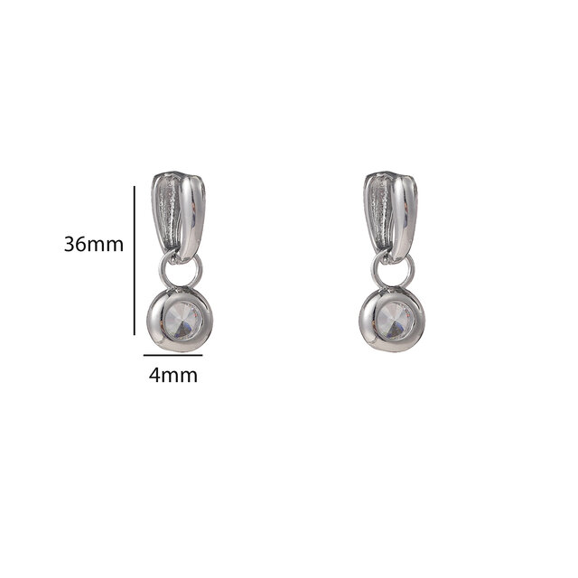 Classic Creole Stone Silverplated Oorbellen E55101-1 Classic Creole Stone Silverplated Oorbellen E55101-1