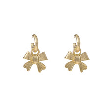 Bow Hoop Goldplated Oorbellen E55080-2