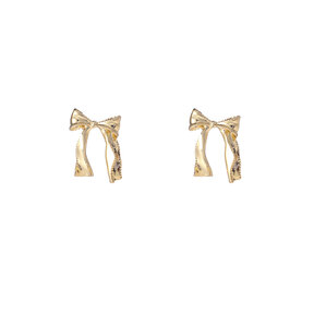 Bow Stud Goldplated Oorbellen E55079-2