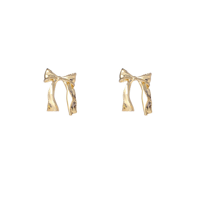 Bow Stud Goldplated Oorbellen E55079-2 Bow Stud Goldplated Oorbellen E55079-2