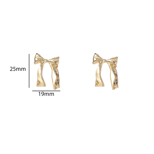 Bow Stud Goldplated Oorbellen E55079-2 Bow Stud Goldplated Oorbellen E55079-2
