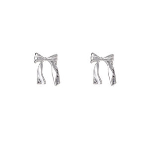Bow Stud Silverplated Oorbellen E55079-1