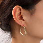 Heart Hoop Goldplated Oorbellen E55077-2 Heart Hoop Goldplated Oorbellen E55077-2