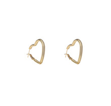 Heart Hoop Goldplated Oorbellen E55077-2