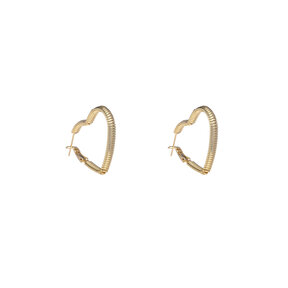 Heart Hoop Goldplated Oorbellen E55077-2