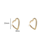 Heart Hoop Goldplated Oorbellen E55077-2 Heart Hoop Goldplated Oorbellen E55077-2