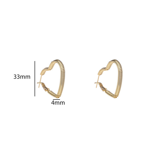 Heart Hoop Goldplated Oorbellen E55077-2 Heart Hoop Goldplated Oorbellen E55077-2
