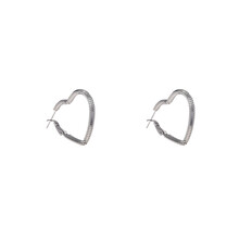 Heart Hoop Silver Plated Oorbellen E55077-1