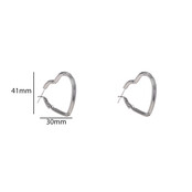 Heart Hoop Silver Plated Oorbellen E55077-1 Heart Hoop Silver Plated Oorbellen E55077-1