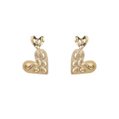 Double Heart Dangle Goldplated oorbellen E55076-2 Double Heart Dangle Goldplated oorbellen E55076-2