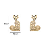 Double Heart Dangle Goldplated oorbellen E55076-2 Double Heart Dangle Goldplated oorbellen E55076-2