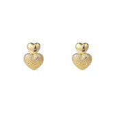 Double Heart Stud Goldplated Oorbellen E55075-2 Double Heart Stud Goldplated Oorbellen E55075-2
