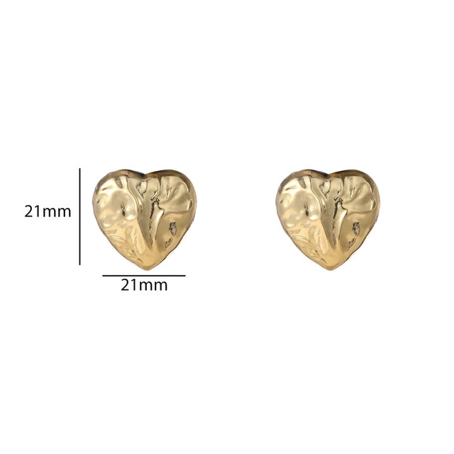 Heart Stud Goldplated Oorbellen E55073-2 Heart Stud Goldplated Oorbellen E55073-2