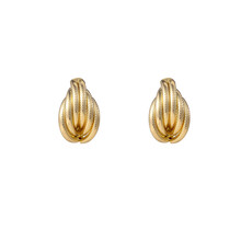 Classic Knot Stud Goldplated Oorbellen E55067-2