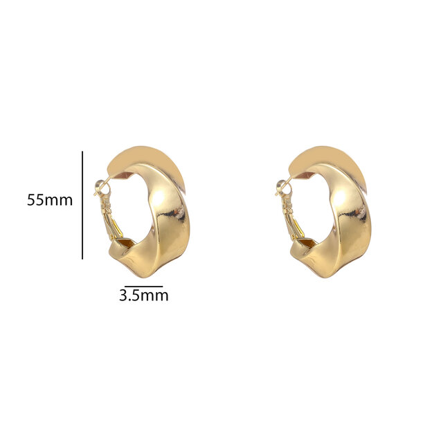 Big Twisted Hoop Goldplated Oorbellen E55065-2 Big Twisted Hoop Goldplated Oorbellen E55065-2