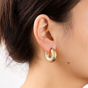 Chunky Hoop Goldplated Oorbellen E55064-2 Chunky Hoop Goldplated Oorbellen E55064-2