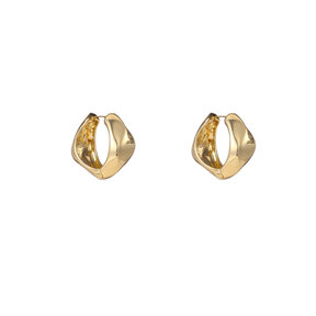 Facetted Hoop Goldplated Oorbellen E55059-2