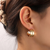 Flat Hoop Goldplated Oorbellen E55056-2 Flat Hoop Goldplated Oorbellen E55056-2